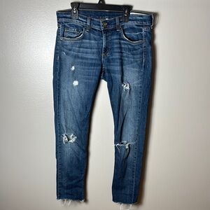 Rag & Bone Dre Jeans Size 27 | Dark Wash Distressed Straight Leg 27” Inseam